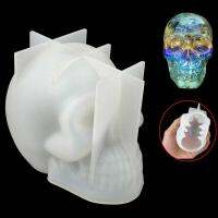 Diy 3D Skull ซิลิโคนหล่อแม่พิมพ์เครื่องมือสำหรับตกแต่งบ้านฮาโลวีนกระดูกอีพ็อกซี่หัตถกรรมเทียนแม่พิมพ์เคล็ดลับของเล่น 3D Diy ซิลิโคนแม่พิมพ์เทียน