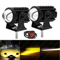 Motorcycle LED Spotlights Car Dual Color HeadLight Work Spot Lamp Truck SUV Driving Fog Lamp Headlamp Accessorie 12V 24V 60W