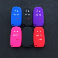 lujie silicone car key cover case for Jeep Cherokee DODGE RAM Durango Chrysler 5button key