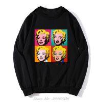 Andy Warhol Marilyn เสื้อสเวตเตอร์สำหรับผู้ชาย,เสื้อสเวตเตอร์เสื้อฮู้ดตัวใหญ่แนววินเทจทางเลือกคลาสสิกสำหรับผู้หญิง