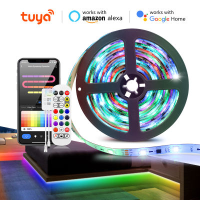 Tuya Smart LED Neon Light Strip WiFi Bluetooth Music APP Control WS2811 RGBIC Alexa Pixel LED Strip Room Party Decor 110V 220V