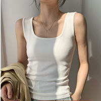 [Customized] Camisole Womens Inner Wear Fashionable Stylish Fashionable Summer Outerwear Clothes Slim Fit Square Collar Small Shirt