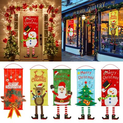 MZD【Merry Christmas 】Porch Door Banner Hanging Ornament Christmas Decoration For Home Xmas Happy New Year 2023
