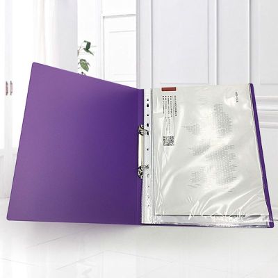 B2RC A4 Ring Binder Colorured Transparent Loose-leaf Paper File Folder Storage Supply