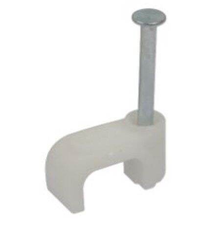 Pvc Cable Clamp With Nail (white) 