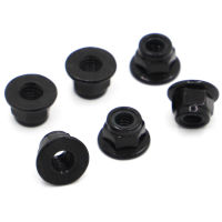 10pcs สีดำเหล็กคาร์บอน HEX FLANGE NYLON ใส่ล็อค NUT M3 M4 M5 M6 M8 Self-locking nylock Locknut-zaldfjgnsdg