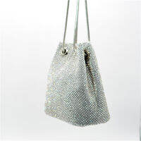 Crystal Bucket Bag for Women Multicolor Rhinestone rainbow Beaded Ladies Handbag New  Luxury designer Shoulder Bag