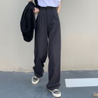 GOOHOJIO 2020 New Black Oversized Straight Casual Trousers Women Autumn Wide Legs Pants Women Fashionable High Waist Women Pant