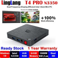 T4 Pro Intel พีซีขนาดเล็กโปรเซสเซอร์ N3350ที่ได้รับอนุญาต Windows 10 Pro HTPC พร้อม Lan AC 4GB RAM 64GB ROM WIFI BT4.0 4K คอมพิวเตอร์เดสก์ท็อป