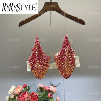 RYRYSTYLE การแสดงไนท์คลับที่ปิดหน้าอกผีเสื้อ: การแต่งกายที่หน้าอกที่แขวนคอสร้อยคาดลำตัวแฟชั่นเสื้อปักเลื่อม