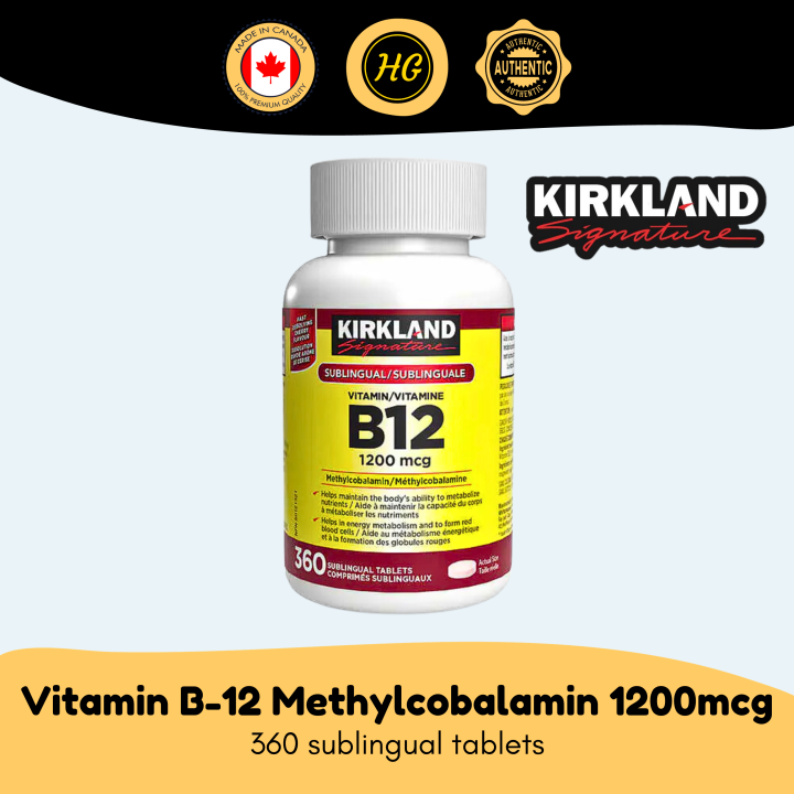 Kirkland Signature Vitamin B12 Methylcobalamin 1200mcg 360 Sublingual