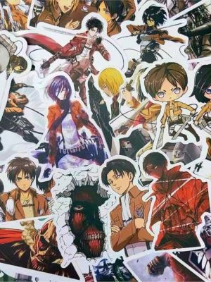 50Pcs Attack on Titan Sticker Anime Icon Animal Stickers Gifts For Children to Laptop Suitcas Bicycle Car Phone PVC Sticker