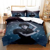 【hot】✐ Addams Set Cartoon Anime three-piece set Adult Kid Bedroom Duvetcover Sets goth bed sheets