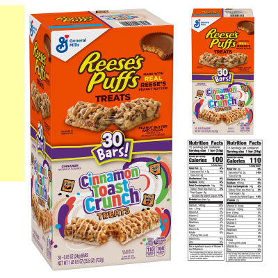 Reeses Puffs & Cinnamon Toast Crunch Cereal Bar Treats (30 ct.) ราคา 690 - บาท