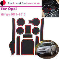 ยางประตู Groove Mat สำหรับ Opel Antara 2011 ~ 2015 2012 2013 2014 Cushion Gate Storage Slot Coaster Dust-Proof รถสติกเกอร์อัตโนมัติ