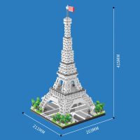 MOC World Famous Creative Architecture Eiffel Towers Micro Building Diamond Blocks Model City Street View Bricks Toys Gifts