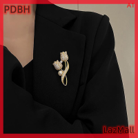 PDBH Fashion Store เข็มกลัดดอกทิวลิปไข่มุกเทียม,ลดราคาด่วนสำหรับผู้หญิงช่อดอกไม้ติดปกคอเสื้อเข็มกลัดป้ายปาร์ตี้แต่งงานของขวัญ