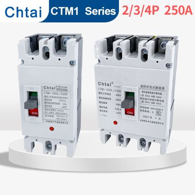 CTM1-250 AC 160A-250A 2P 3P 4P MCCB Moulded Case Circuit Breaker Short Circuit Overload Protection AC Air Switch 400V 50-60Hz