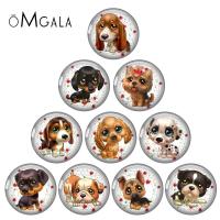 Lovely Cartoon Dog Art Patterns 10mm 12mm 14mm 20mm 25mm Handmade Photo Glass Cabochons DIY Making Accessories DIY accessories and others