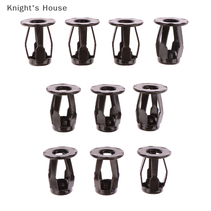 knights-house-ชุดน็อตหมุดย้ำ10ชิ้นตัวล็อคกลีบดอกไม้หมุดเหล็กกลวงคลิปเหล็กยึดจานน็อตยึดโลหะยึดป้ายทะเบียนรถ