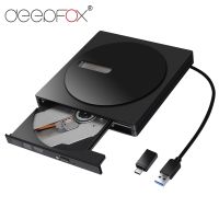 Deepfox เครื่องเล่น CD DVD ROM ชนิด C DVD-RW CD-RW ภายนอกแบบพกพาไดรฟ์ USB3.0เครื่องไรท์แผ่นเขียนสำหรับ Macbook Air แล็ปท็อปโปร