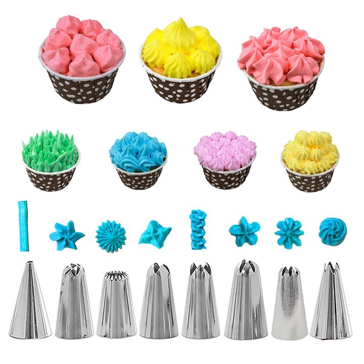 14pcs-set-reusable-icing-piping-nozzles-set-pastry-bag-scraper-flower-cream-tips-converter-baking-cup-diy-cake-decorating-tools