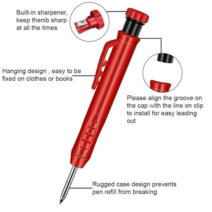 new-solid-carpenter-pencil-set-built-in-sharpener-with-6-refill-leads-deephole-pencil-marking-tool-kit-for-woodworking-architect