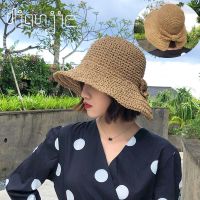 【CW】 2021 100 Raffia Bow Hat Wide Brim Floppy Hats Beach Panama