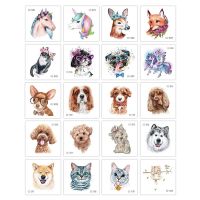 20 PCS/SET Cartoon Tattoos Children Party Makeup Flower Cat Dog Unicorn Butterfly Temporary Body Art Disposable Stickers Stickers