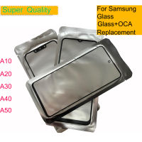 10 PcsLot สำหรับ A30 A20 A10แผง A50 A40ของ Samsung Galaxy Skrin Luar LCD Len dengan OCA