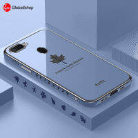 สำหรับ Oppo F9 F9Pro Realme2Pro A7x,แฟชั่น INS 6D Electroplated Bling สาวคู่ตรงด้านข้าง Maple Leaf เคสโทรศัพท์ TPU นุ่มสำหรับ OPPO F9 / F9 Pro / Realme 2 Pro / A7X