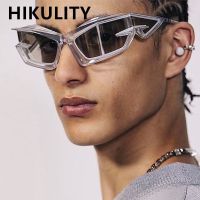 Unique Irregular Punk Y2K Sunglasses For Men New Fashion Brand Pilot Driving Sun Glasses Women Square Hip Hop Shades Black Red