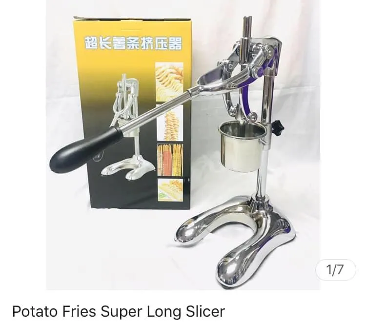 Manual Long French Fries Maker Machine Stainless Steel 30cm