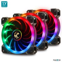 พัดลมระบายความร้อน Tsunami Dual Ring+ (cRGB Sync) Series RGB Cooling Fan X3 รับประกันสินค้า 1 ปี