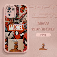 สำหรับ Xiaomi Poco M5S Redmi Note 10 Redmi Note 10S บางผิวประกบหลังหนัง Spider-Man เคสนิ่มซิลิโคน PU ปกหนังเคสโทรศัพท์