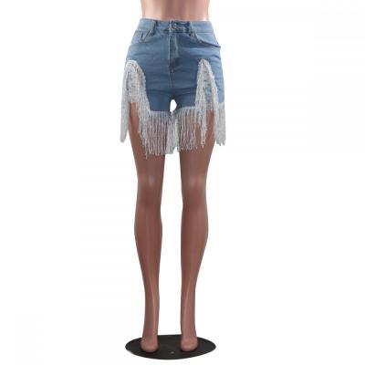 กางเกงขาสั้นผ้ายีนส์ผู้หญิง2021ฤดูร้อนแฟชั่น Jean กางเกงขาสั้นผู้หญิงฉีกกางเกงยีนส์กางเกงขาสั้นเซ็กซี่สีฟ้า Jean กางเกงขาสั้นสำหรับผู้หญิง