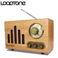 LoopTone Am/fm วิทยุ Vintage Retro Bluetooth Classic Tabletop Home ลำโพงในตัว Treble &amp; Bass Control Hand-Crafted Wood