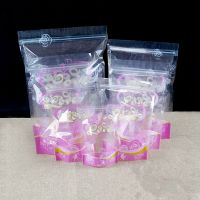 100Pcs/Lot Zip Lock Clear Plastic Stand Up Bag with Pink LOVE Printed Tear Notch Doypack Self Seal Reclosable Food Pack Pouches
