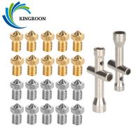 KINGROON 10pcs E3D Nozzle Brass M6 Thread E3D V6 Stainless Steel Nozzles for 1.75mm Filament 3D Printer Hotend Extruder Nozzle [NEW]