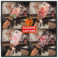 Liquid silicone Lambskin Phone Case For iphone 12 Pro Max originality texture Flower bracelet top grade Wrist strap