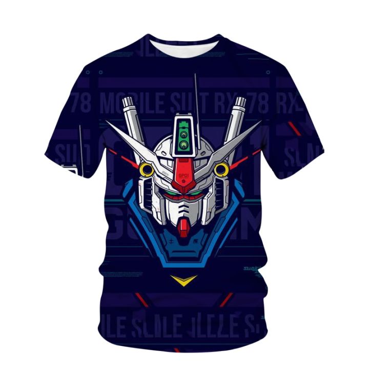 ฤดูร้อนเสื้อยืด-3d-เสื้อยืดการ์ตูน-mech-warrior-gundam-รูปแบบเสื้อยืดเด็กชายการ์ตูนพิมพ์เด็กชายและเด็กหญิงแขนสั้นเสื้อยืด