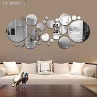 ♗₪ 26/24pcs 3D Mirror Wall Sticker Round Mirror DIY TV Background Room Stickers Wall Decor bedroom Bathroom Home Decoration mirror