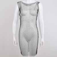 European source ins womens new grid ShanZuan round collar dress