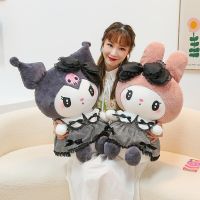 ใหม่ Sanrio สีดำ Kuromi ของฉันตุ๊กตาเมโลดี้ตุ๊กตามือโซฟาการ์ตูนหมอนอิงชุดของเล่น Kawaii ของขวัญวันเกิดของเล่นลูกไม้โกธิคสีเข้ม