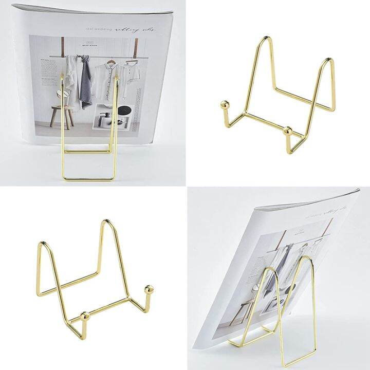 3 Pack Plate Stand for Display Gold Iron Easel Plate Holder Display