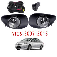 VIOS Fog Lamp Fog Lightโคมไฟหมอกไฟหน้ากันชนด้านหน้า ไฟตัดหมอก ไฟสปอร์ตไลท์ for TOYOTA VIOS 2007-2013 with Harnesses and Switches (สายไฟและสวิทช์)