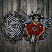 Mirror eyes patch Embroidery Big heart bird Eye Patches ron On Sew on for Jackets Clothes Accessories