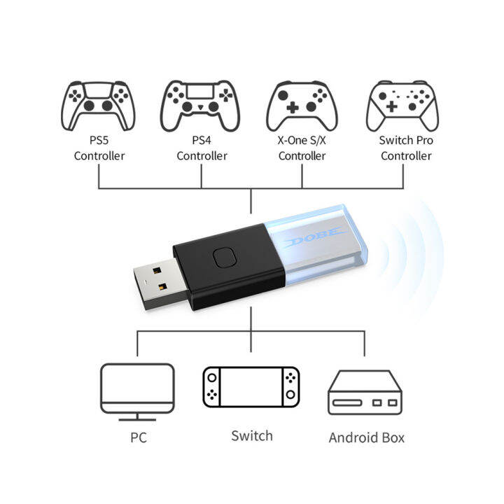 ตัวรับสัญญาณ-usb-ty-1803สำหรับ-switch-xbox-one-s-x-อะแดปเตอร์ดองเกิลตัวควบคุมเกมแพดไร้สาย5-0ใช้งานร่วมกับบลูทูธ