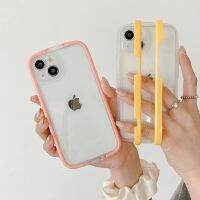 [Phone case]ล้างที่มองไม่เห็นยืนกรณีโทรศัพท์สำหรับ iPhone 13 12 11 Pro Max X XS Max XR 7 8บวกกันกระแทกลูกอมสีข้อมือวงยึดปก