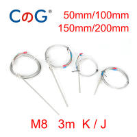 CG 3 M K J ประเภท50มม. 100มม. 150มม. 200มม. Probe Connector อุณหภูมิสูง Controller 0-600 C 3เมตร Thermocouple Probe เซ็นเซอร์